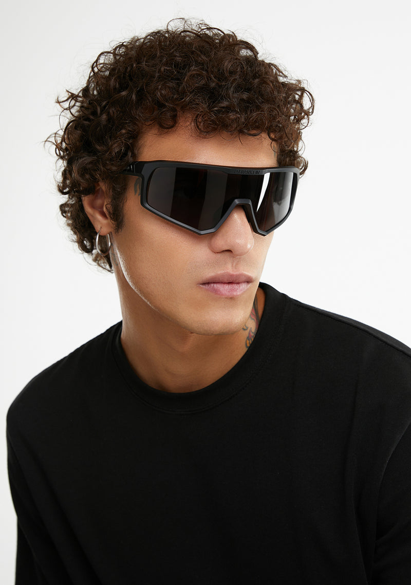 D.Franklin black sport sunglasses men